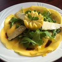 Mango Carpaccio with arugula e Parmigiano Reggiano